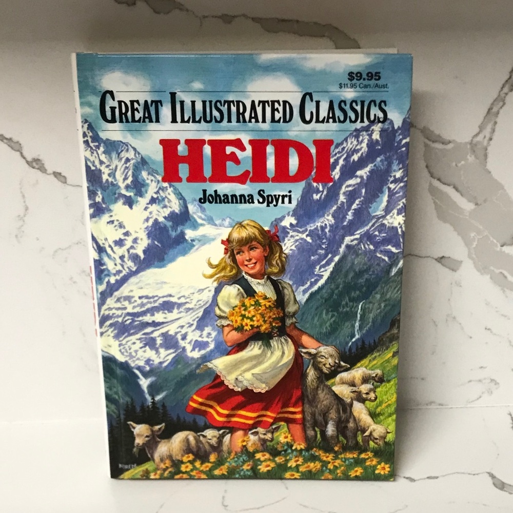 Heidi Great Illustrated Classics Book 1990 Hard Cover Vintage Mint